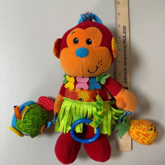 Infantino Mallory Monkey Hawaiian Plush Toy Sensory Rattle Stuffed Animal Play - Picture 11 of 11